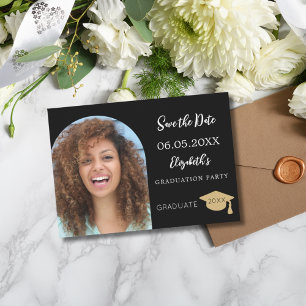 Schwarz-weißer moderner Foto Bogen Abschluss Save The Date