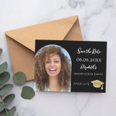 Schwarz-weißer moderner Foto Bogen Abschluss Save The Date