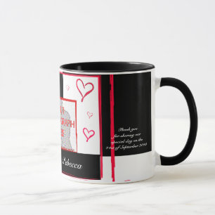 Schwarz-weißer, moderner Liebe Foto Tasse