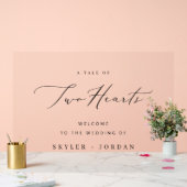 Schwarz-weißer moderner Minimal-Hochzeitsempfang Acrylschild (Hochzeit)