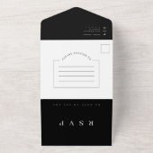 Schwarz-weißer moderner Minimaler Arch Foto QR Cod All In One Einladung (Außenbereich)