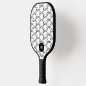 Schwarz-weißer, moderner Monogramm-Dink Pickleball Schläger (Links)