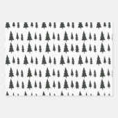 Schwarz-weißer, moderner Weihnachtsbaum Geschenkpapier Set (Vorderseite 3)