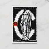 SCHWARZ-WEISSER MONOGRAM C-SCHREIBEN, ROT RUBY GEM VISITENKARTE (Rückseite)