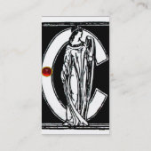 SCHWARZ-WEISSER MONOGRAM C-SCHREIBEN, ROT RUBY GEM VISITENKARTE (Rückseite)