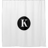 Schwarz-weißer Monogramm Initial Individuelle Name Duschvorhang (Vorderseite)