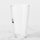 Schwarz-weißer Monogramm Name Modern Schlicht einf Glas (Links)