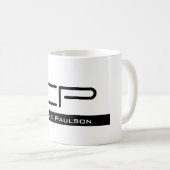 Schwarz-weißer Monogramm Name Modern Schlicht einf Kaffeetasse (VorderseiteRechts)