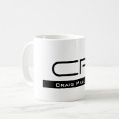Schwarz-weißer Monogramm Name Modern Schlicht einf Kaffeetasse (Vorderseite Links)