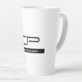 Schwarz-weißer Monogramm Name Modern Schlicht einf Milchtasse (Rechte Ecke)