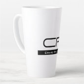 Schwarz-weißer Monogramm Name Modern Schlicht einf Milchtasse (Linke Ecke)