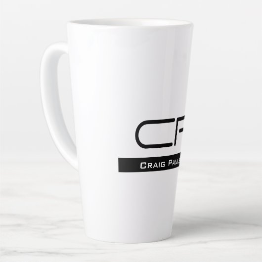 Schwarz-weißer Monogramm Name Modern Schlicht einf Milchtasse (Linke Ecke)