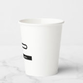 Schwarz-weißer Monogramm Name Modern Schlicht einf Pappbecher (Links)