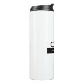 Schwarz-weißer Monogramm Name Modern Schlicht einf Thermosbecher (Nach links gedreht)