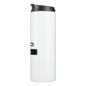 Schwarz-weißer Monogramm Name Modern Schlicht einf Thermosbecher (Nach rechts gedreht)