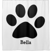 Schwarz-weißer Monogrammname Druckmuster einfügen Duschvorhang (Vorderseite)