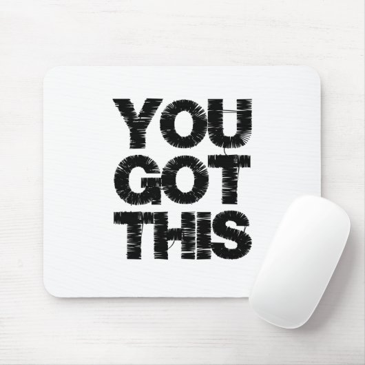 Schwarz-weißer Motivierend Kostenvoranschlag Got Mousepad (Mit Mouse)