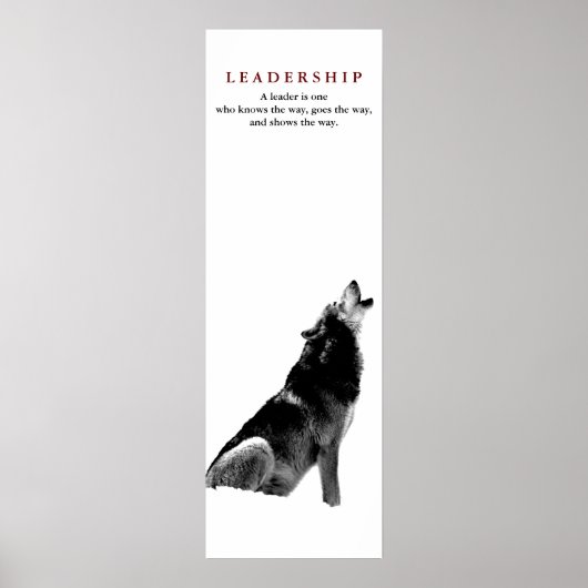 Schwarz-weißer Motivierend Leitartikel Wolf Poster (Vorne)