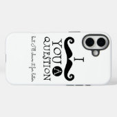 Schwarz-weißer Mustache-Spaß Case-Mate iPhone Hülle (Rückseite (Horizontal))