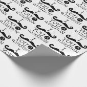 Schwarz-weißer Mustache-Spaß Geschenkpapier (Ecke)