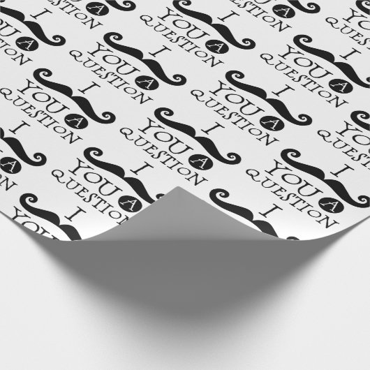 Schwarz-weißer Mustache-Spaß Geschenkpapier (Ecke)