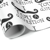 Schwarz-weißer Mustache-Spaß Geschenkpapier (Rolleneckpunkt)