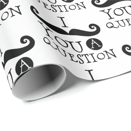 Schwarz-weißer Mustache-Spaß Geschenkpapier (Rolleneckpunkt)