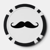 Schwarz-weißer Mustache-Spaß Pokerchips (Rückseite)