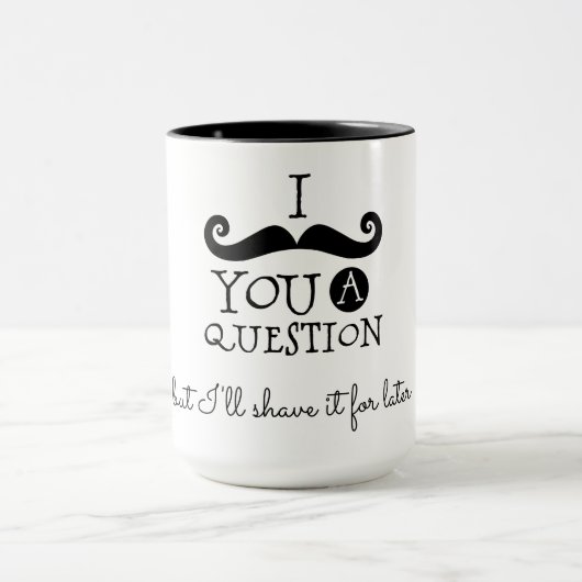Schwarz-weißer Mustache-Spaß Tasse (Zentrum)