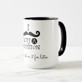 Schwarz-weißer Mustache-Spaß Tasse (VorderseiteRechts)