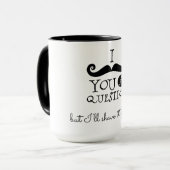 Schwarz-weißer Mustache-Spaß Tasse (Vorderseite Links)