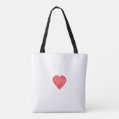 Schwarz-weißer Muttertags-Schriftzug & Herz Tasche (Rückseite)