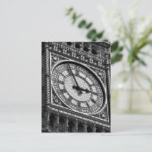 Schwarz-weißer Naher Big Ben Clock Tower Postkarte (Stehend Vorderseite)