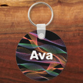 Schwarz-weißer Name der Farbwelle Schlüsselanhänger (Vorderseite)