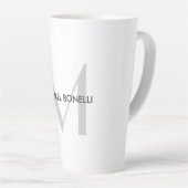 Schwarz-weißer Name der grauen Monogramm Milchtasse (Rechte Ecke)