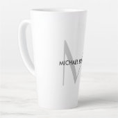 Schwarz-weißer Name der grauen Monogramm Milchtasse (Linke Ecke)