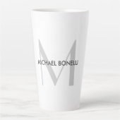 Schwarz-weißer Name der grauen Monogramm Milchtasse (Vorderseite)