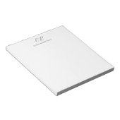 Schwarz-weißer Name der Kalligraphie Monogrammbeze Notizblock (angewinkelt)