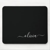 Schwarz-weißer Name der Monogram für Giralskripte  Mousepad (Vorne)
