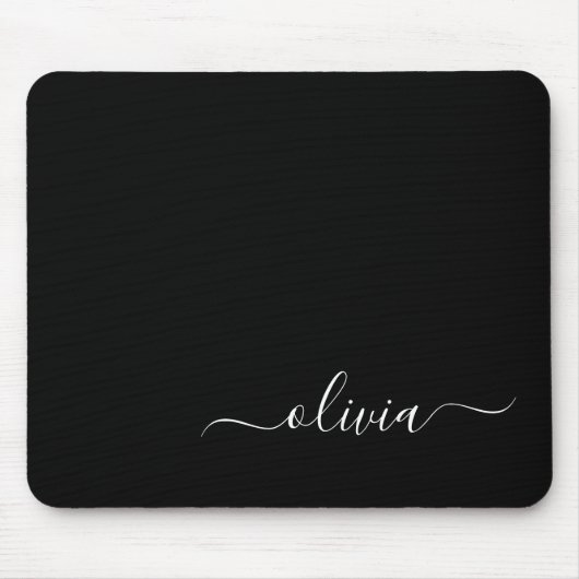 Schwarz-weißer Name der Monogram für Giralskripte  Mousepad (Vorne)