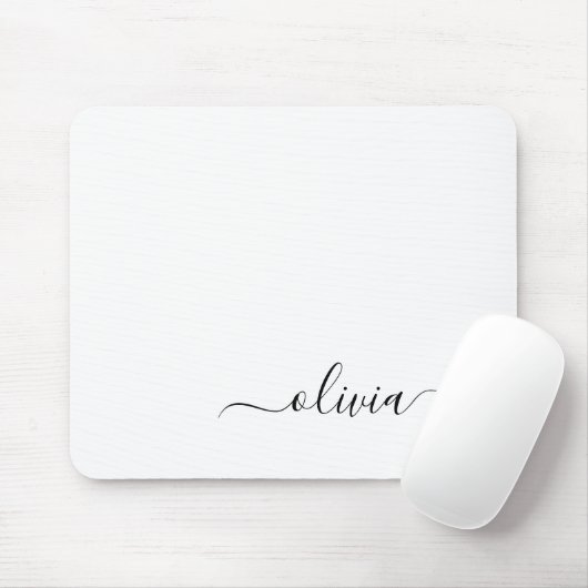 Schwarz-weißer Name der Monogram für Giralskripte Mousepad (Mit Mouse)