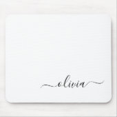Schwarz-weißer Name der Monogram für Giralskripte  Mousepad (Vorne)