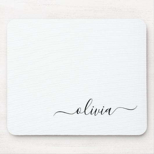 Schwarz-weißer Name der Monogram für Giralskripte  Mousepad (Vorne)