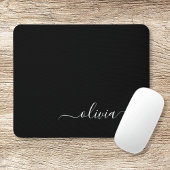 Schwarz-weißer Name der Monogram für Giralskripte  Mousepad