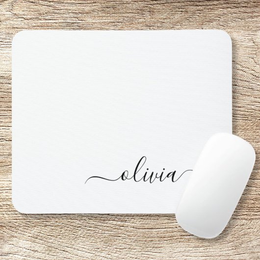 Schwarz-weißer Name der Monogram für Giralskripte  Mousepad