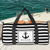 Schwarz-weißer Name des Schiffes des Schiffes Duffle Bag