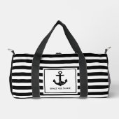 Schwarz-weißer Name des Schiffes des Schiffes Duffle Bag (Vorderseite)
