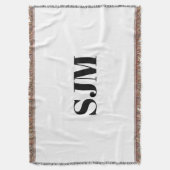 Schwarz-weißer Name für benutzerdefinierte Monogra Decke (Vorderseite Vertikal)