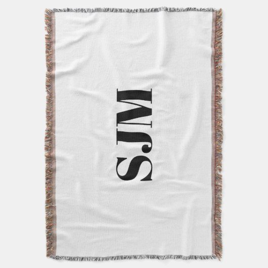 Schwarz-weißer Name für benutzerdefinierte Monogra Decke (Vorderseite Vertikal)