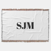 Schwarz-weißer Name für benutzerdefinierte Monogra Decke (Vorderseite)